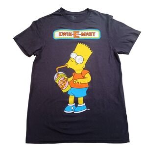 NEW The Simpsons Bart Kwik-E-Mart Squishee Graphic T-Shirt Black Mens Medium